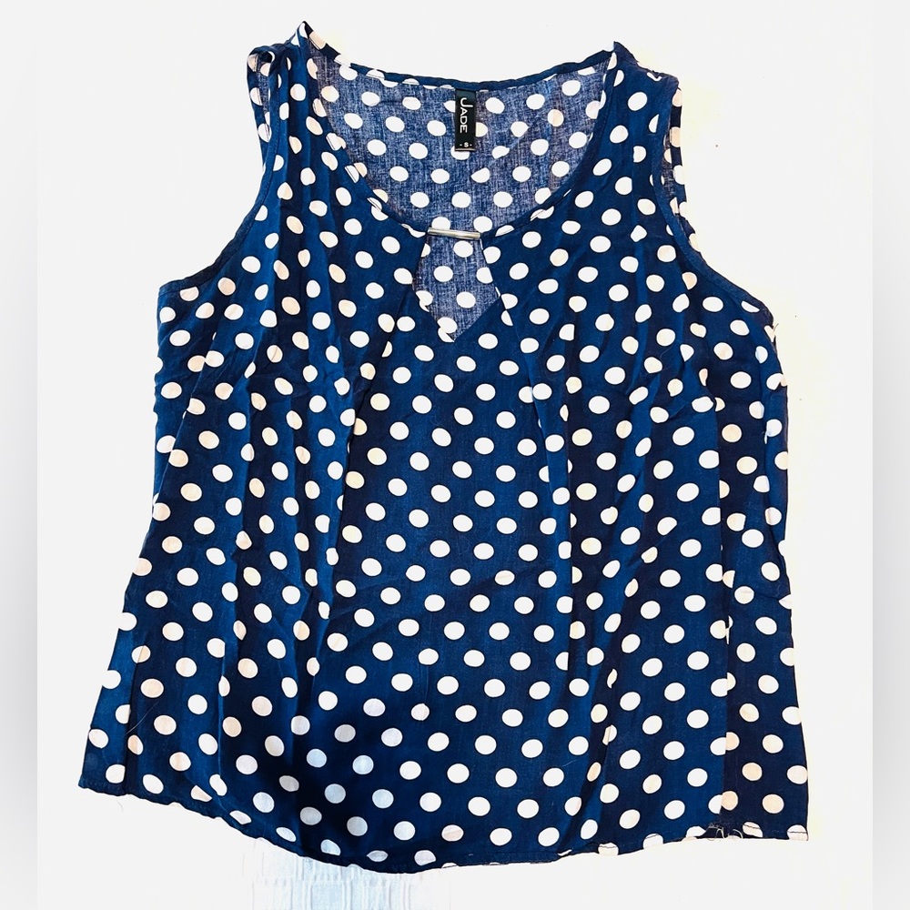 Blue + White Polka Dot Shirt